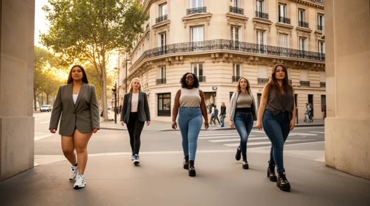 Style urbain adapté à une morphologie normale avec combinaisons de sneakers et vêtements mode