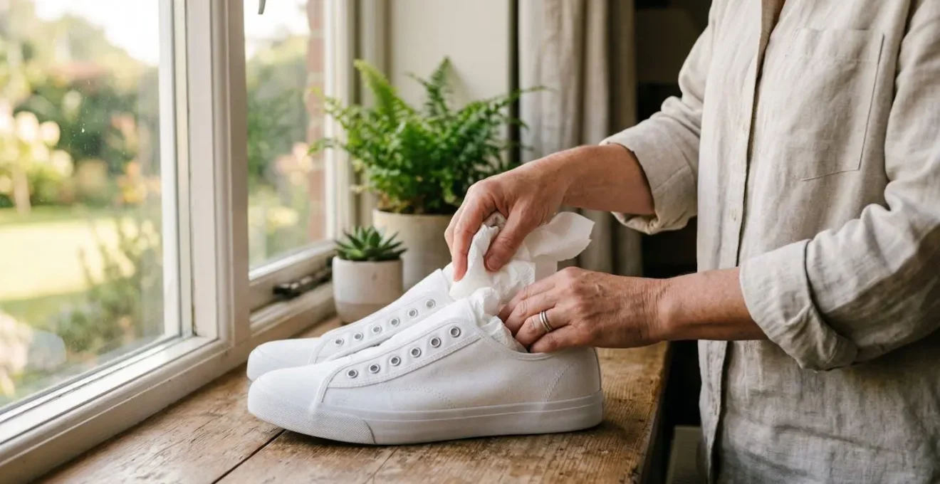 Chaussures en toile séchant avec papier absorbant à l'intérieur